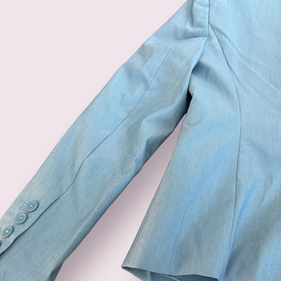 Women’s Body By Victoria Light Blue Blazer Suit Jacket With Shoulder Pads Sz 6 - Picture 6 of 10